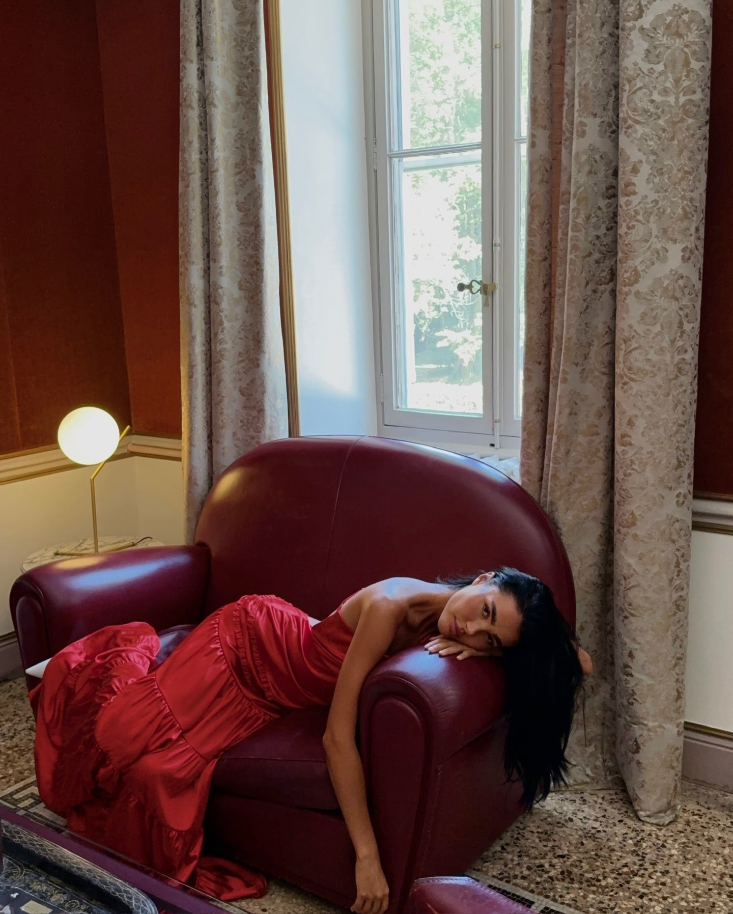 Asymmetrical One-Shoulder Tiered Satin Gown