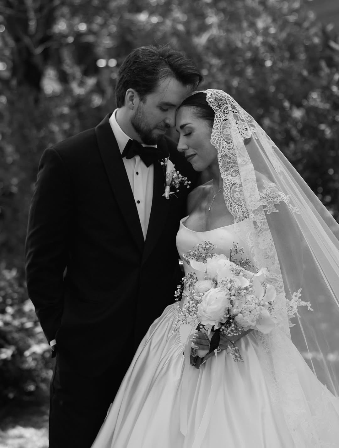 Off-Shoulder Lace Ball Gown Wedding Dress