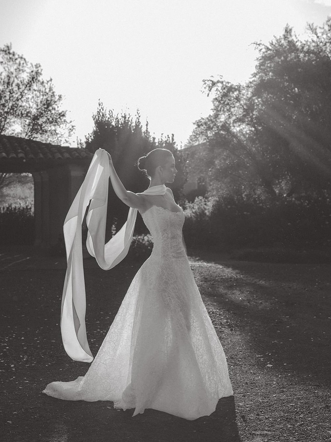 Lace Strapless Scoop Neck A-Line Wedding Dress