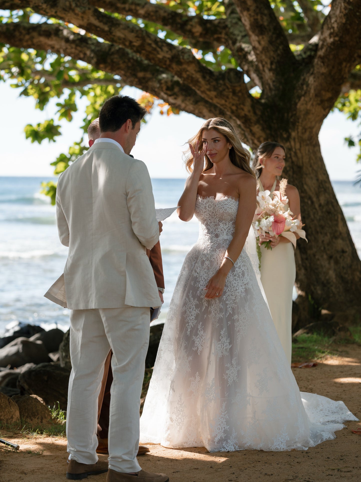 Strapless Lace A-Line Wedding Dress with Train