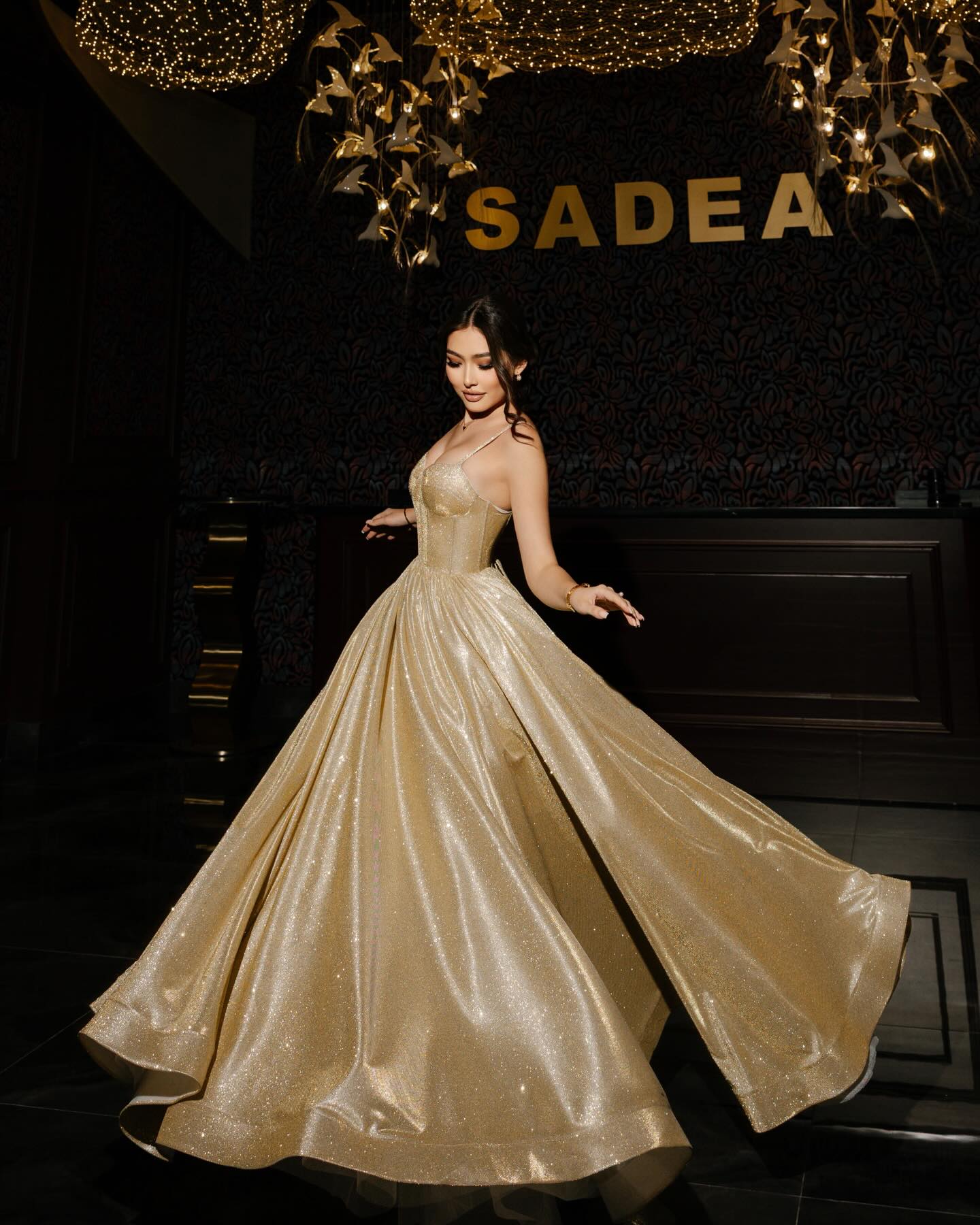 Glitter Ball Gown with Sweetheart Corset Bodice