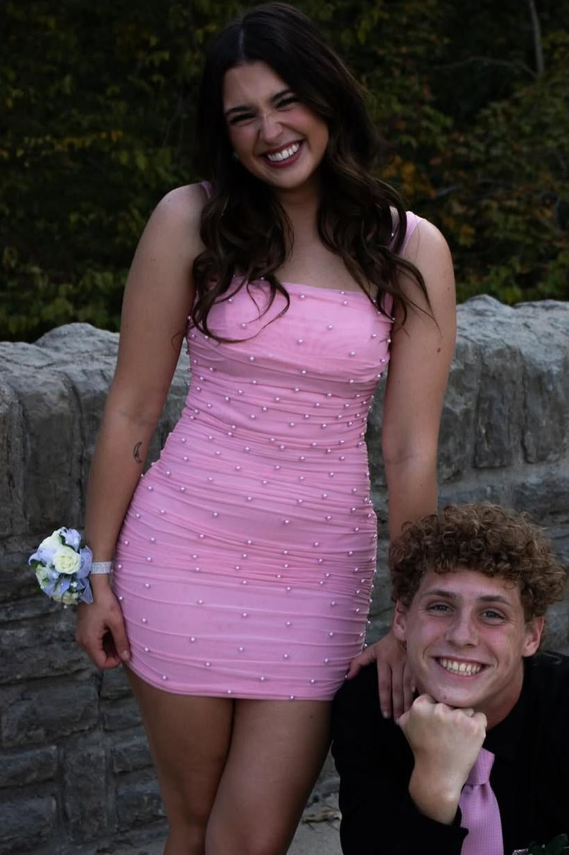 Strapless Sequin Ruched Bodycon Dress