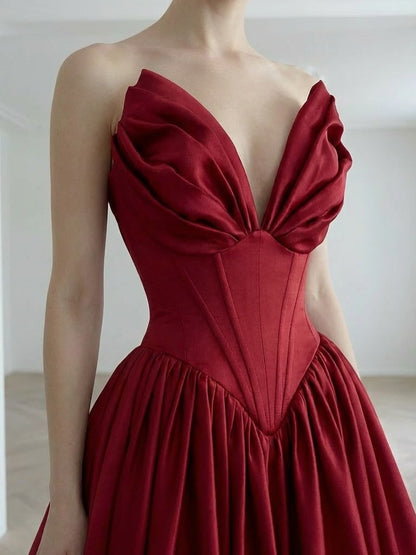 Strapless Sweetheart Corset Satin Ball Gown