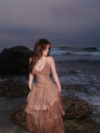 Tiered Corset Maxi Dress with Open Back