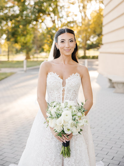 Strapless Lace A-Line Wedding Dress with Train