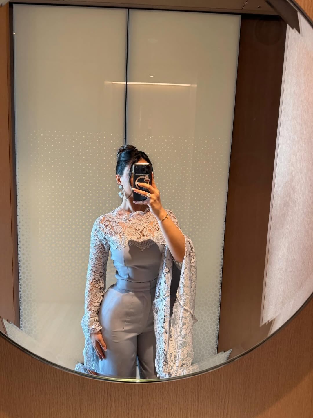 Elegant Illusion Lace Bell Sleeve Jumpsuit