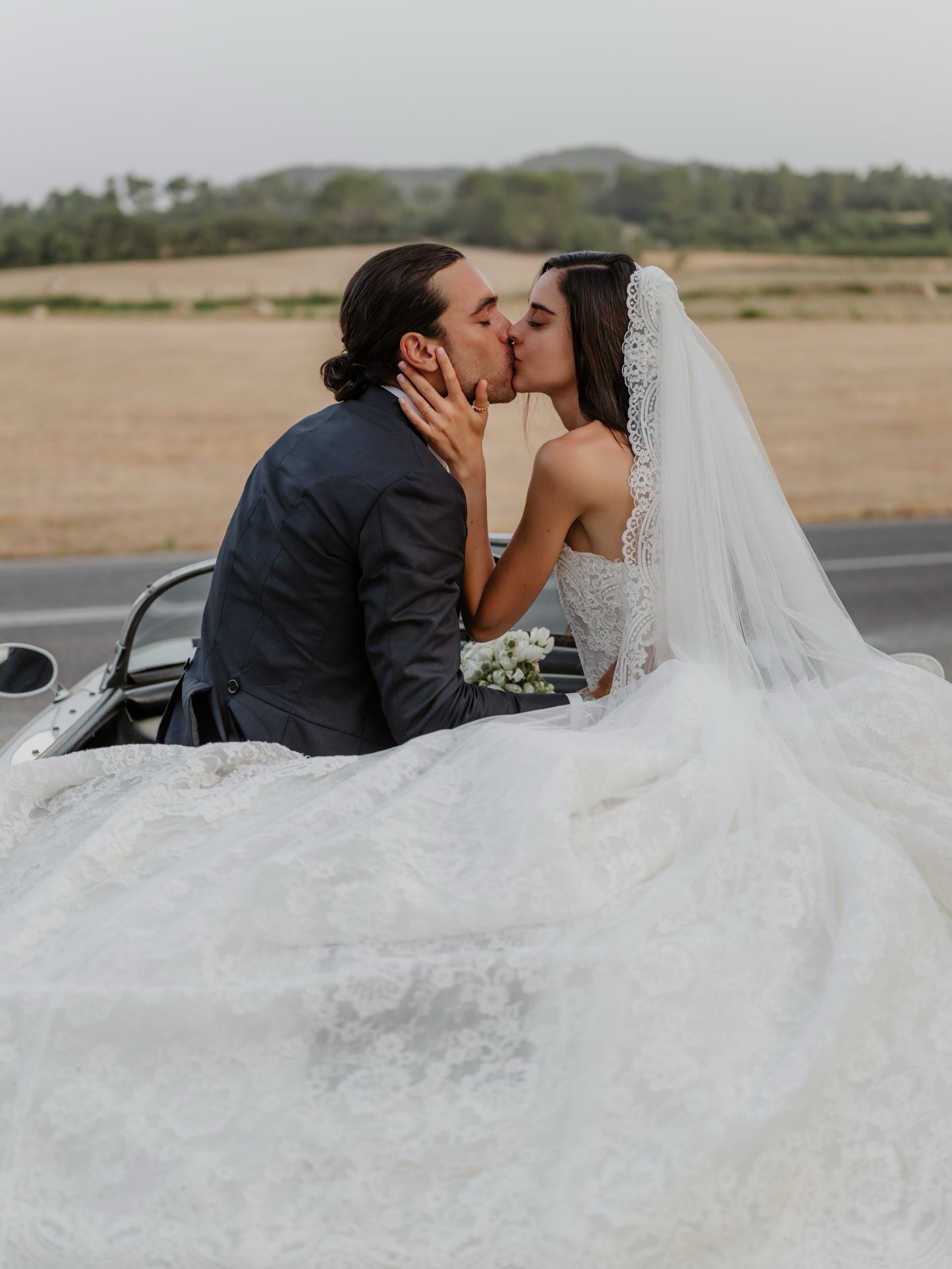 Strapless Lace A-Line Wedding Dress with Train