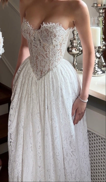 Strapless Lace Corset Wedding Dress