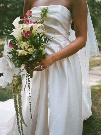 Strapless Ruched Bodice A-Line Wedding Dress
