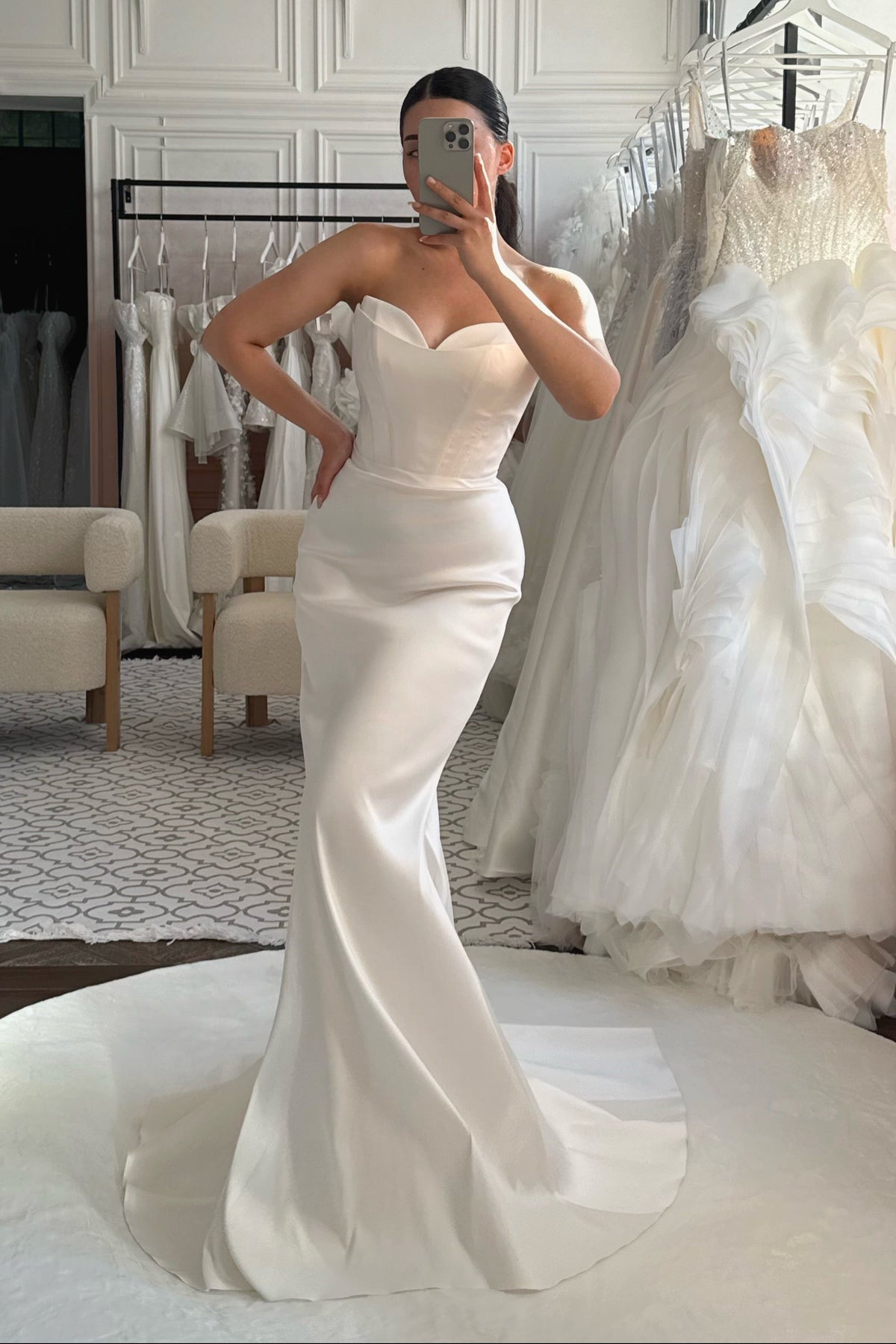 Strapless Corset Satin Mermaid Wedding Dress
