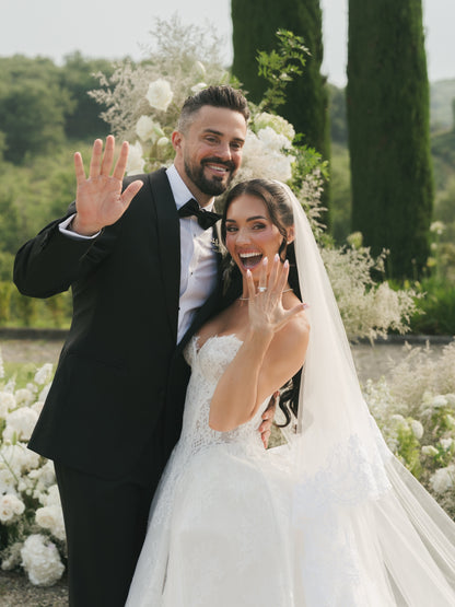 Strapless Lace Corset Ball Gown Wedding Dress