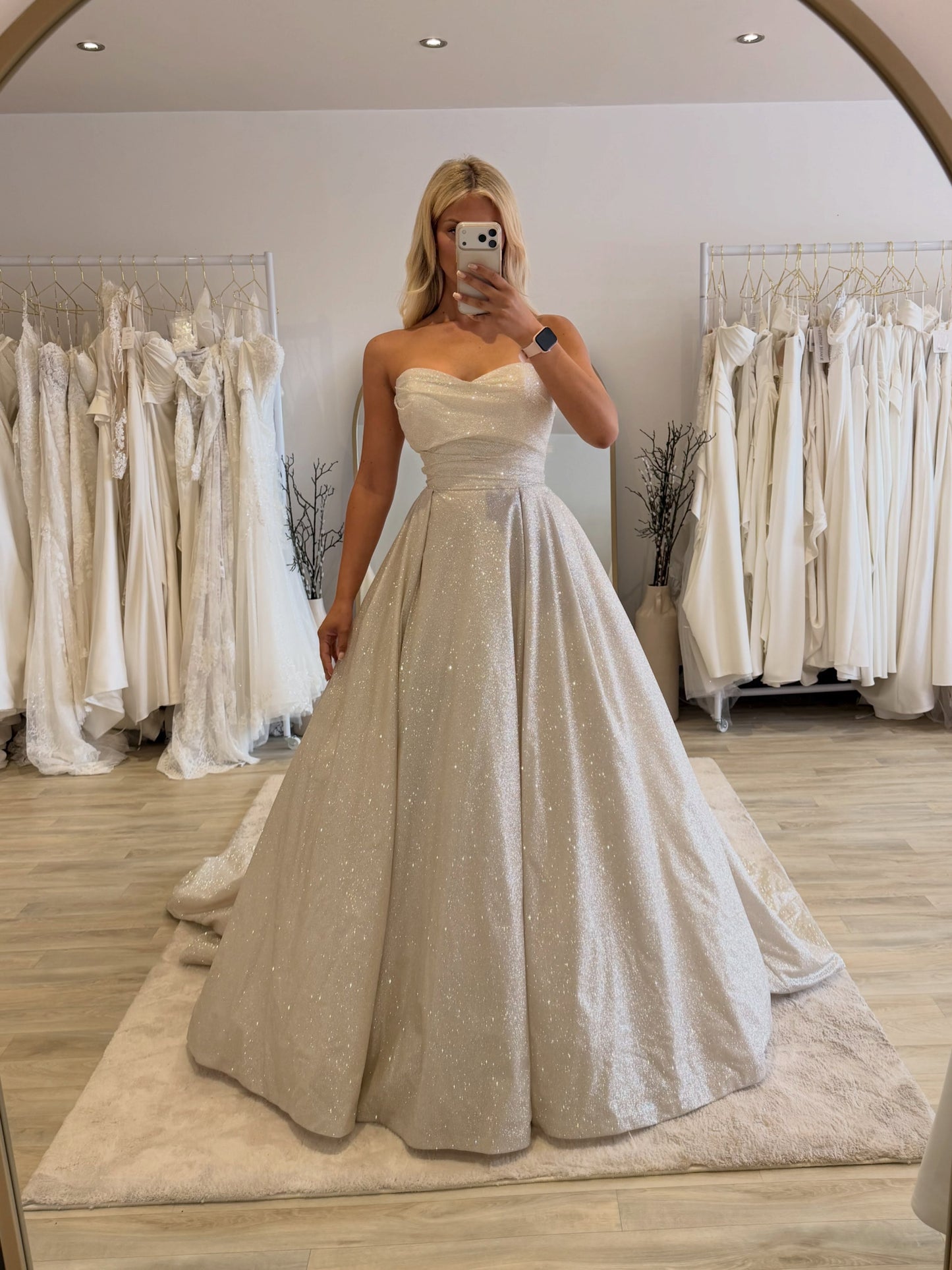 Strapless Glitter Ball Gown with Sweetheart Neckline