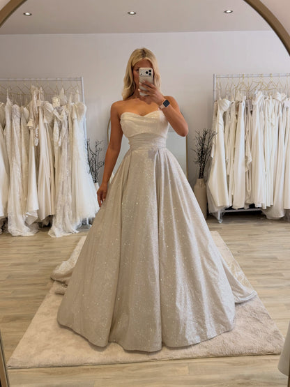 Strapless Glitter Ball Gown with Sweetheart Neckline