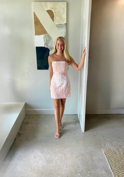 Strapless Beaded Cocktail Mini Dress