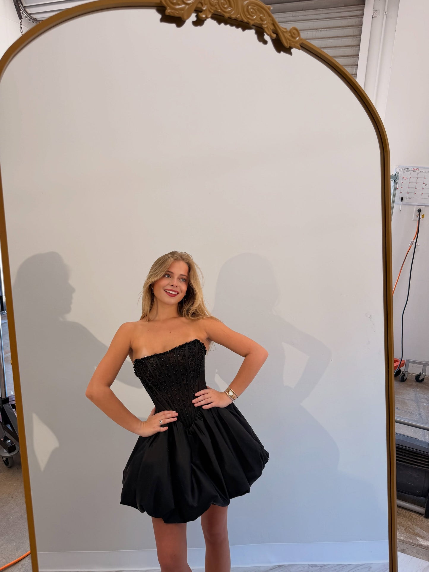Strapless Corset Bodice Bubble Skirt Mini Dress