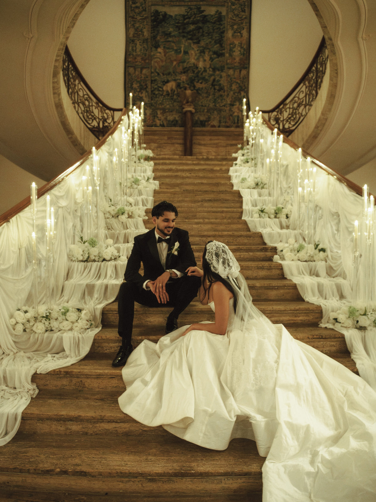 Strapless Basque Waist Ball Gown Wedding Dress