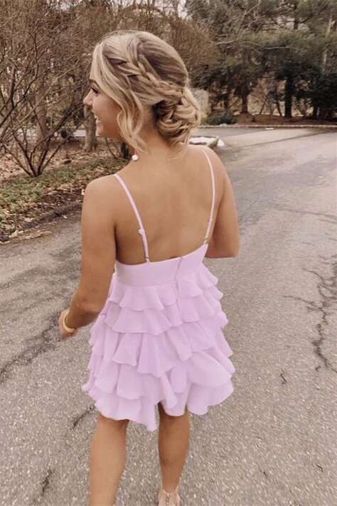 Tiered Ruffle Spaghetti Strap Mini Dress