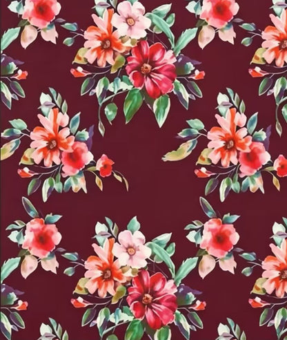 One Shoulder Floral Print Pleated Midi Dress