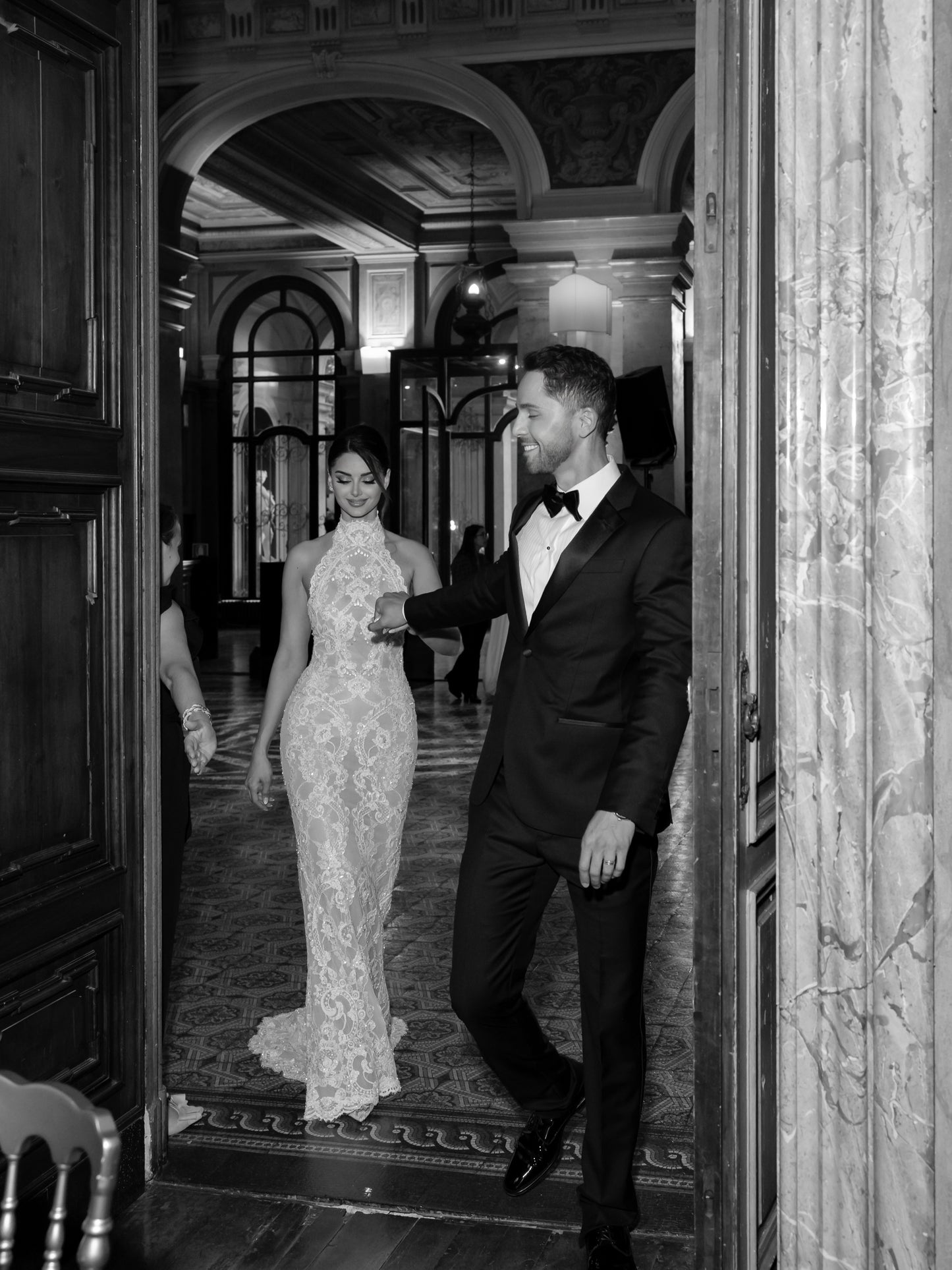 High Neck Lace Cut-Out Mermaid Wedding Dress