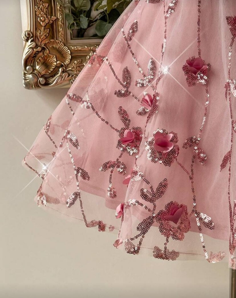 A-Line Sweetheart Tulle Mini Dress with 3D Flowers