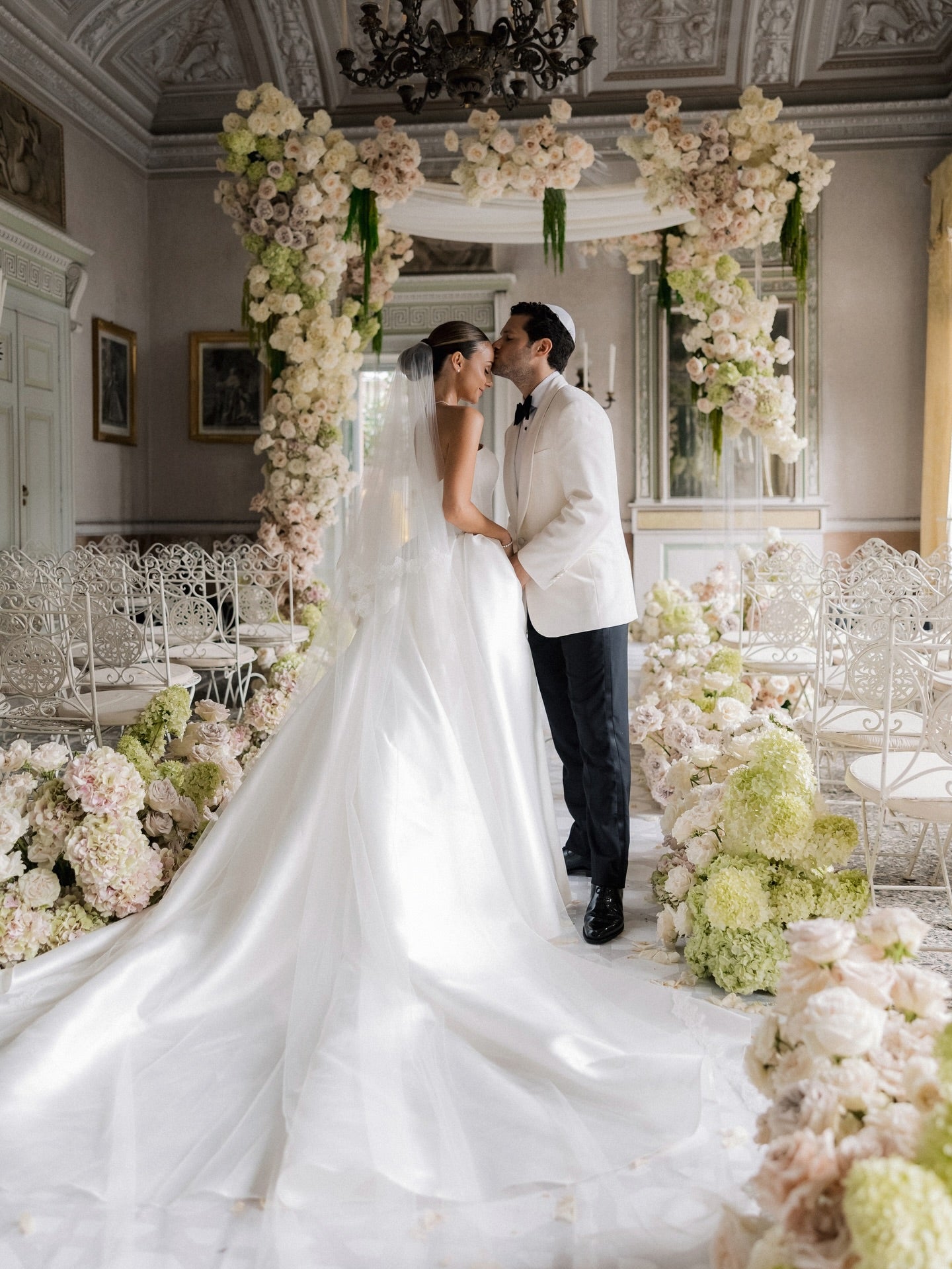 Strapless Basque Waist Ball Gown Wedding Dress