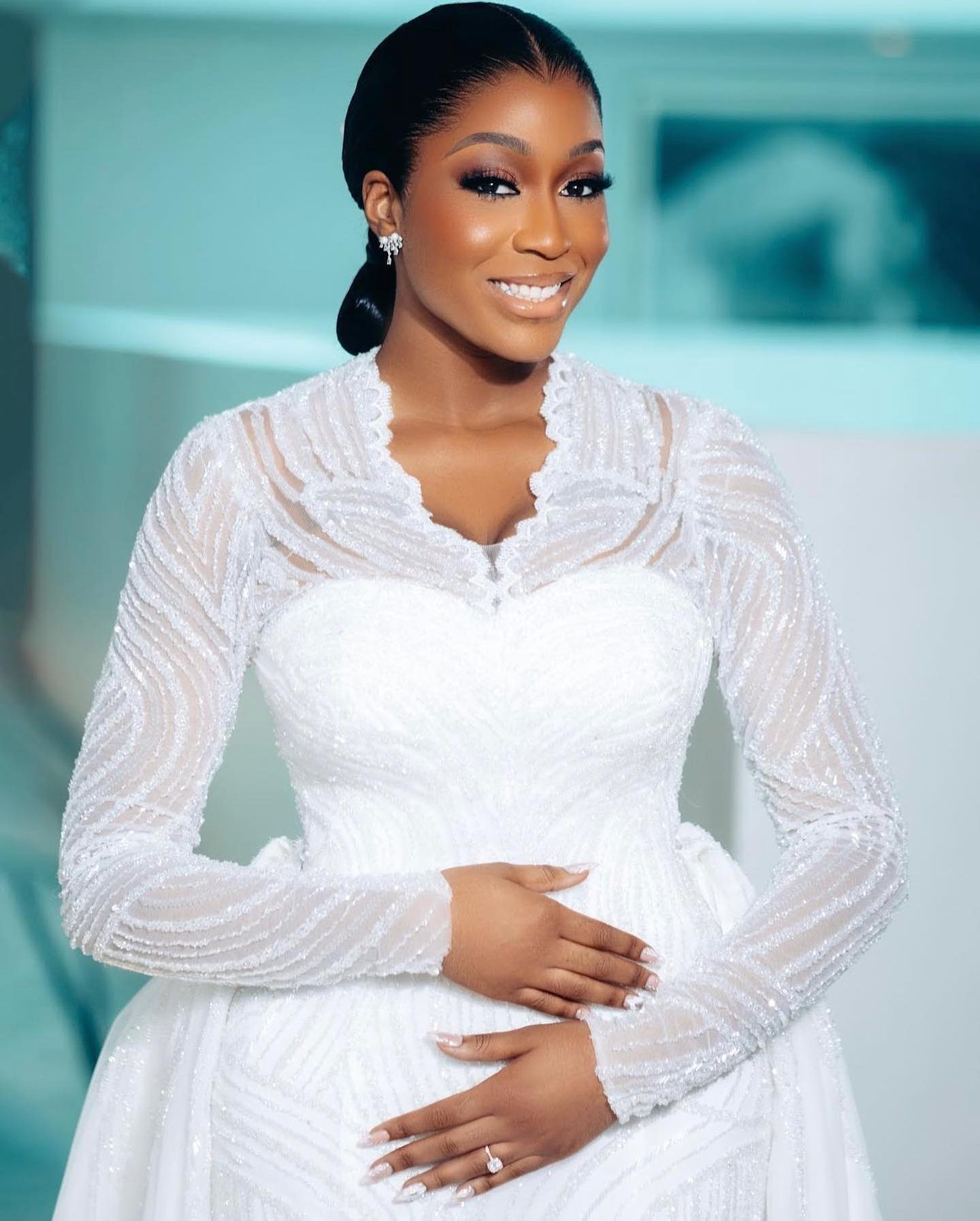 Illusion High Neck Mermaid Wedding Dress with Long Sleeves