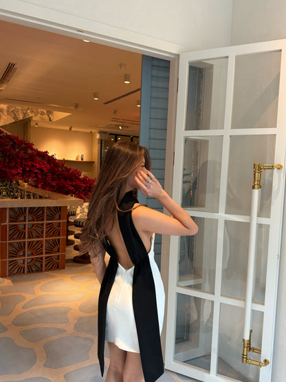 Halter Neck Open Back Mini Dress