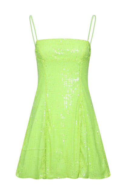 Sequin Spaghetti Strap Corset Mini Dress