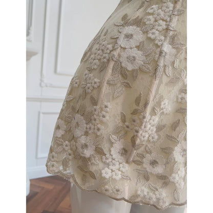 Strapless Floral Lace Corset A-Line Mini Dress