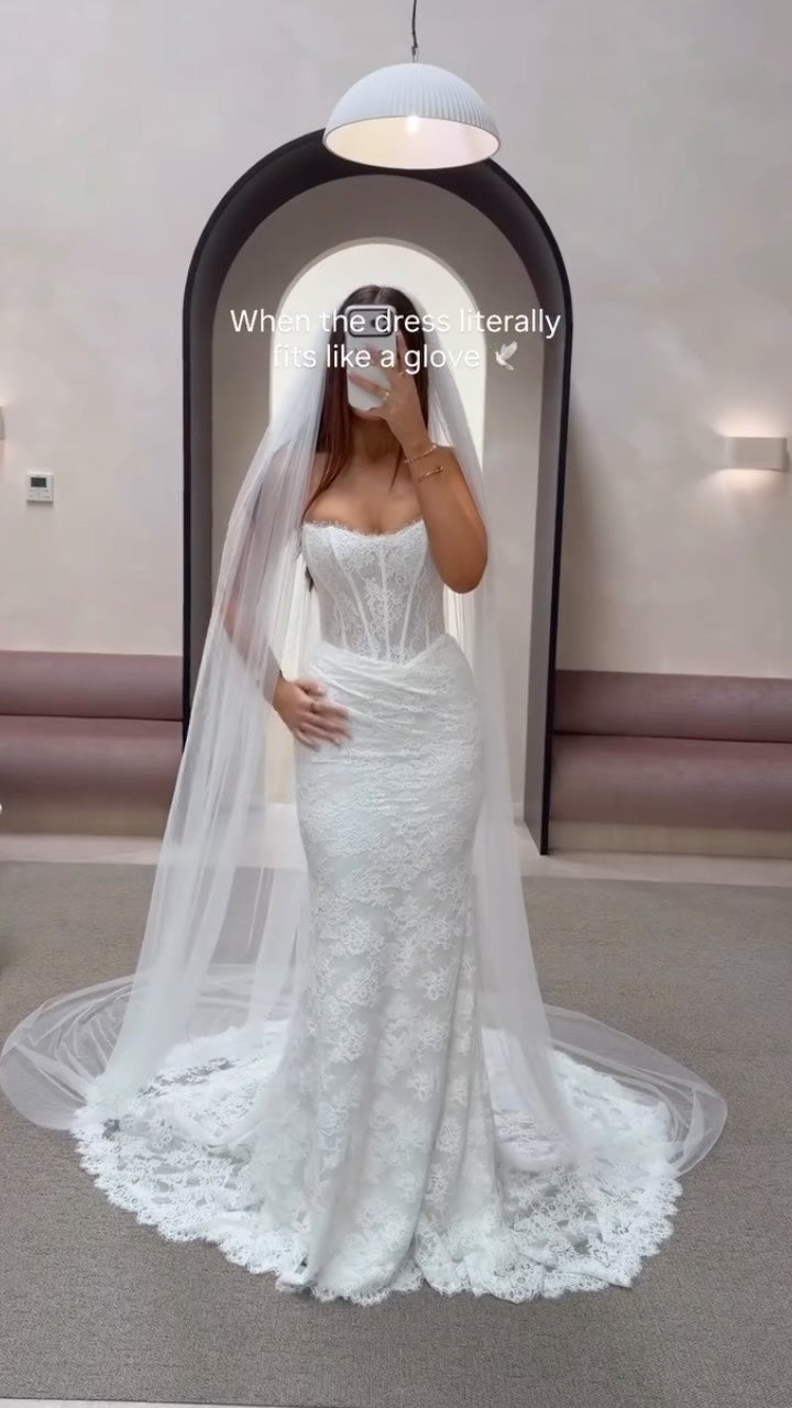 Corset Lace Mermaid Wedding Dress