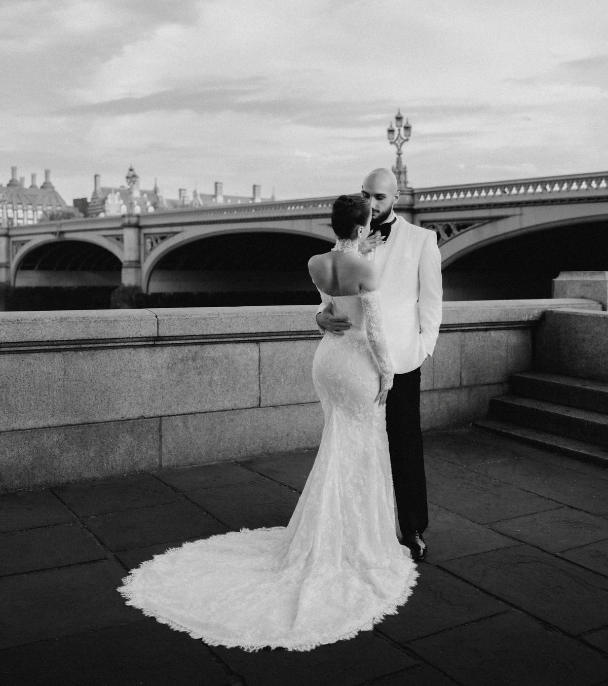 Off-the-Shoulder Long Sleeve Lace Mermaid Wedding Dress