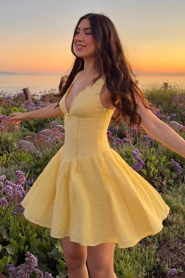 Eyelet Lace Corset Mini Dress