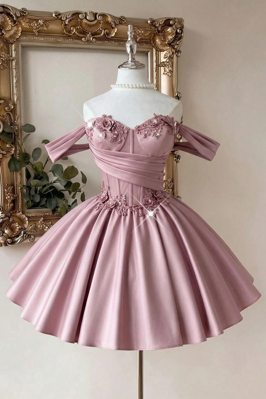Off-The-Shoulder Corset A-Line Mini Dress