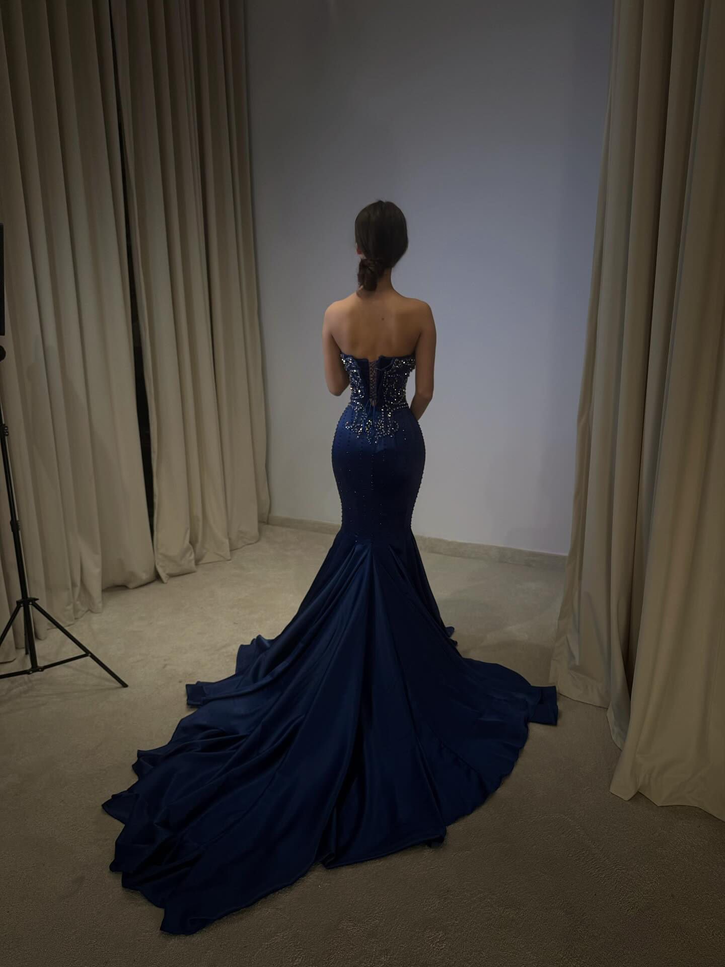 Strapless Corset Mermaid Gown with Beaded Bodice