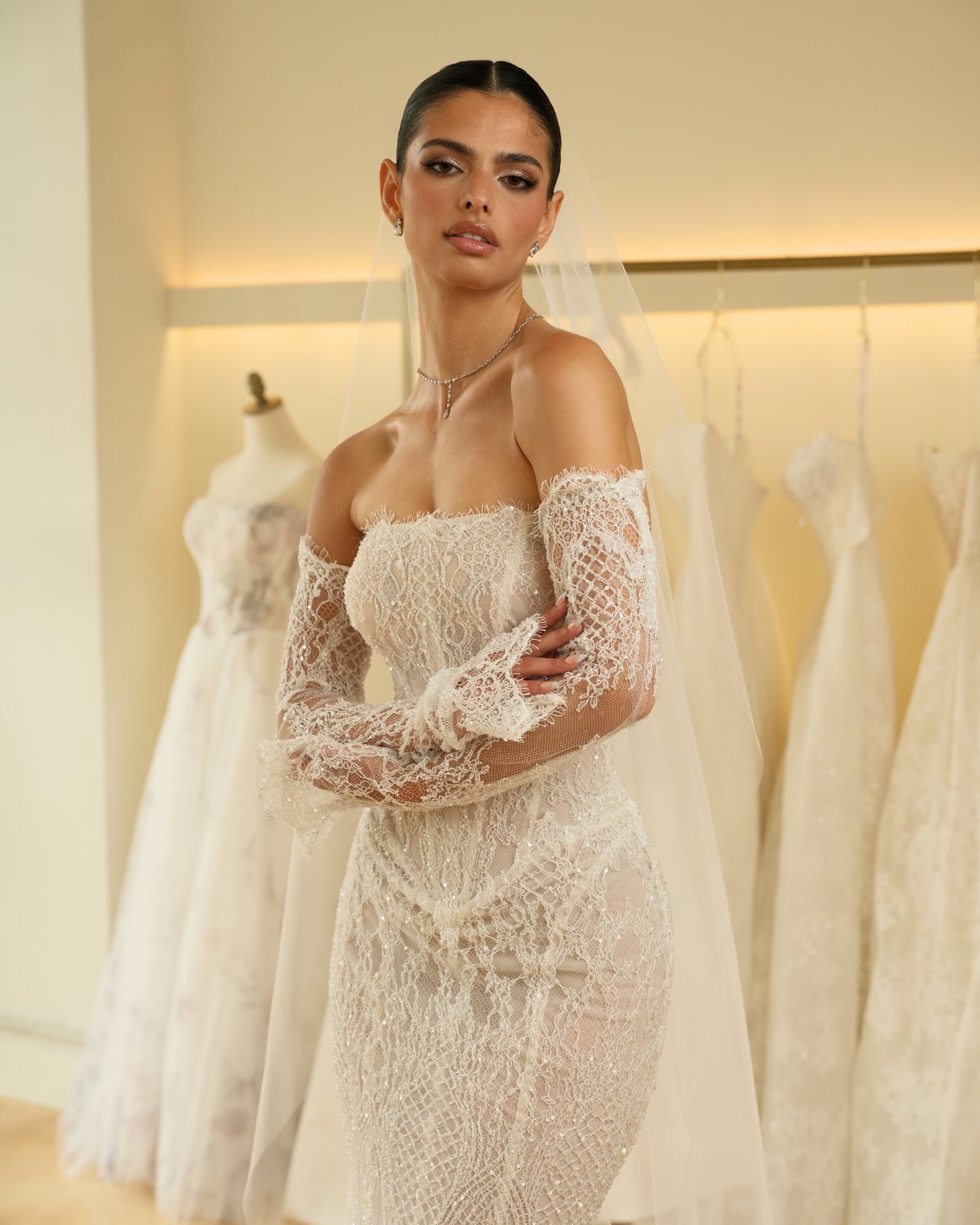 Strapless Corset Lace Mermaid Wedding Dress