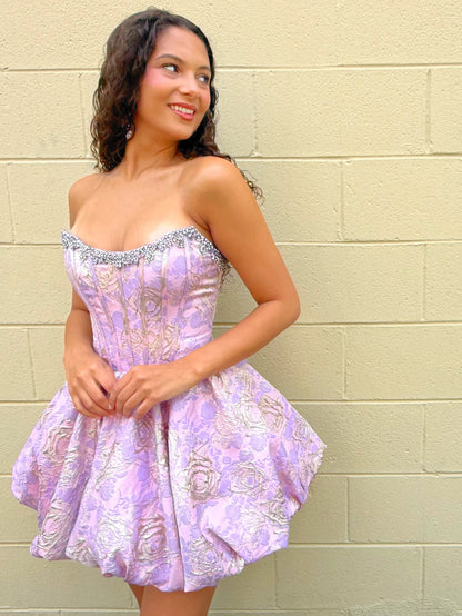 Strapless Sweetheart Corset Bubble Mini Dress
