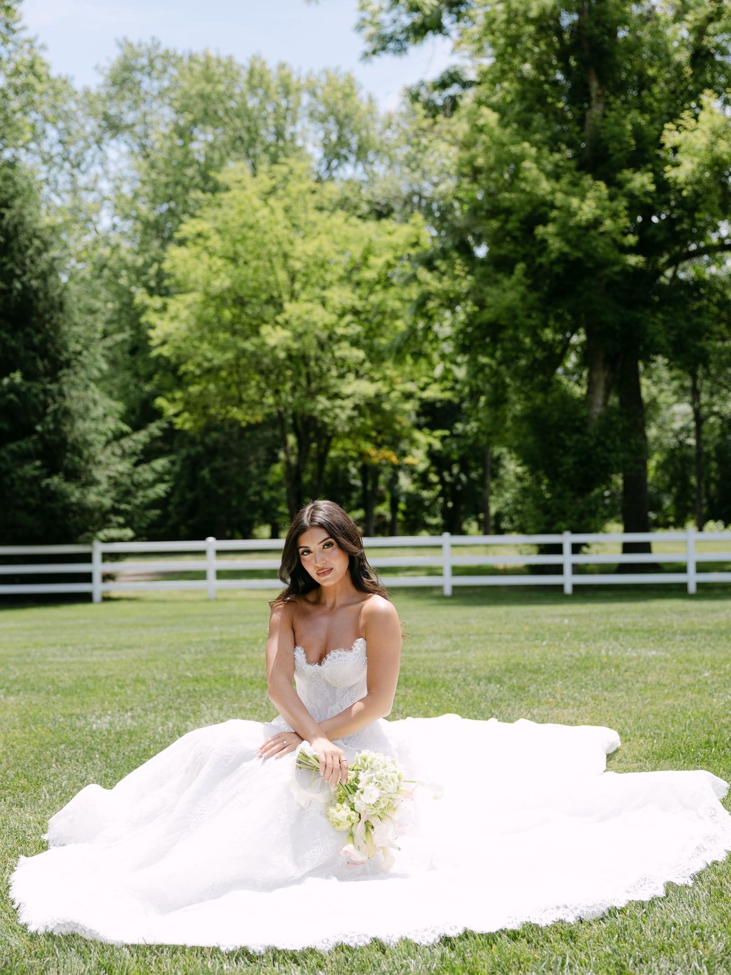 Strapless Sweetheart Lace Ball Gown Wedding Dress