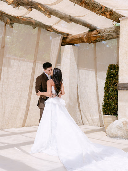 Strapless Sweetheart Lace Ball Gown Wedding Dress