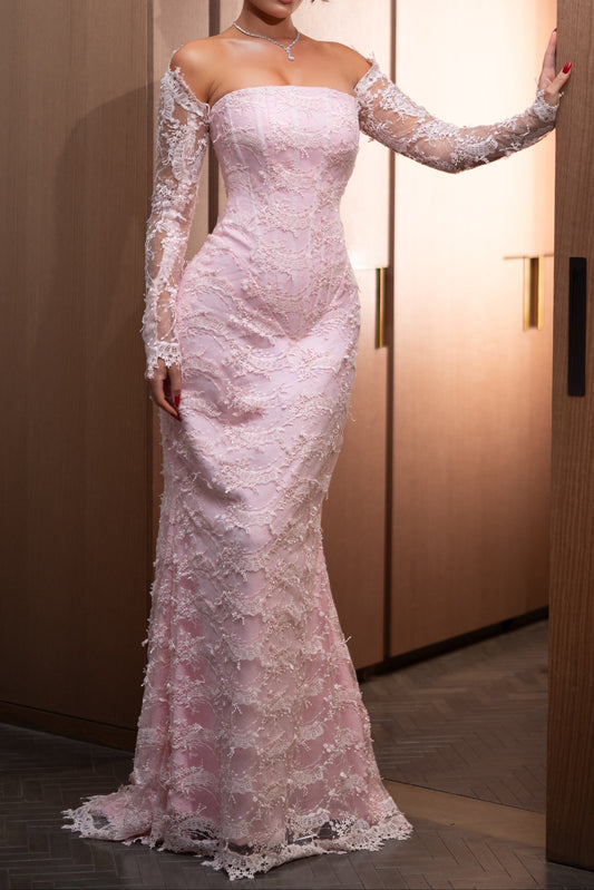 Off-the-Shoulder Lace Mermaid Gown