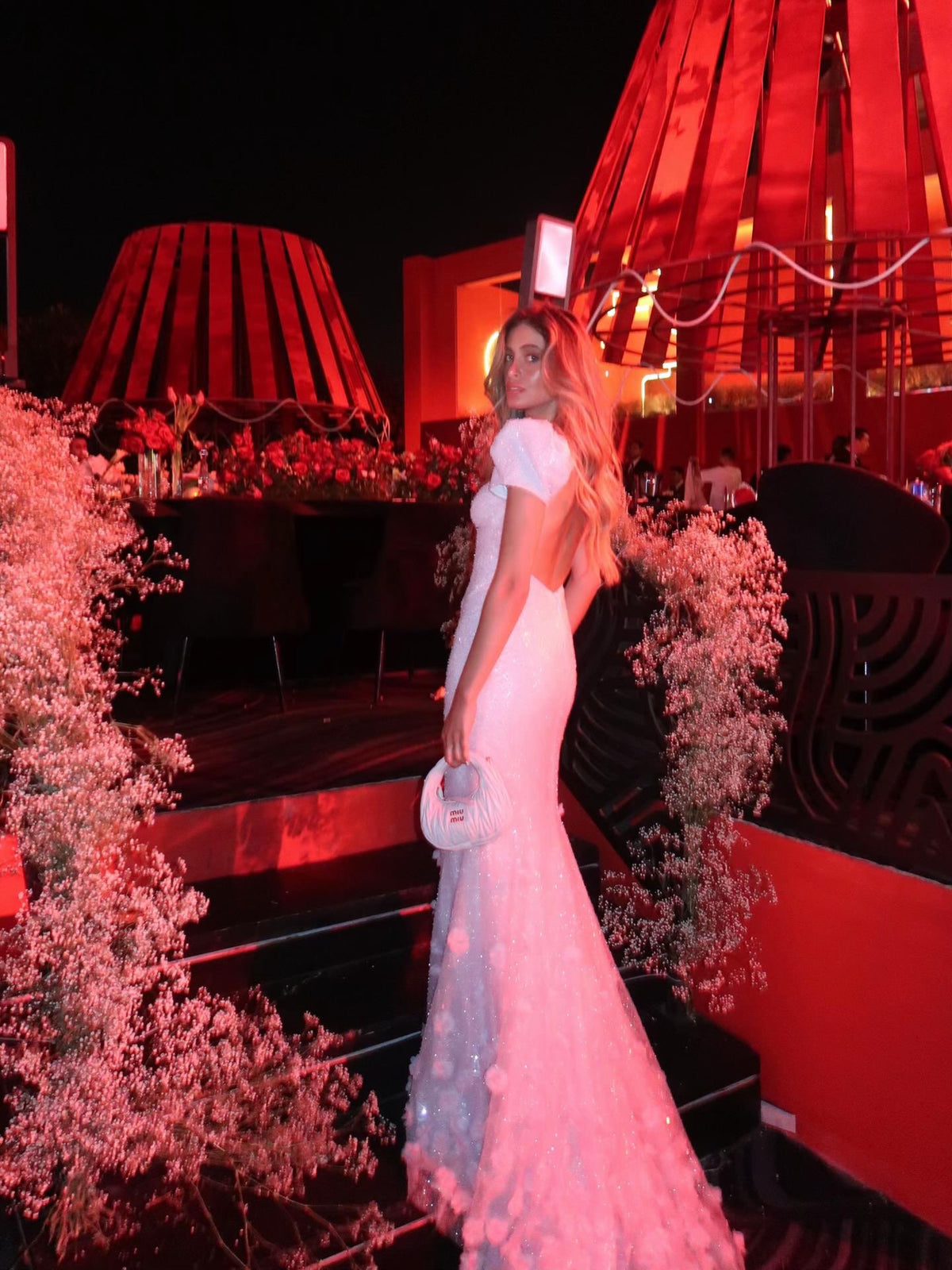 Sparkling Mermaid Gown with 3D Florals & Train