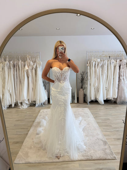 Corset Mermaid Wedding Dress with Detachable Train