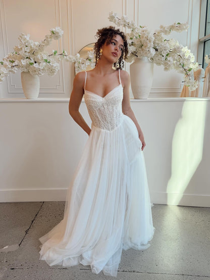 Sweetheart Corset A-Line Tulle Bridal Gown