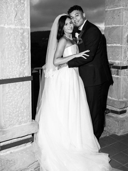 Strapless Corset Ball Gown Tulle Wedding Dress