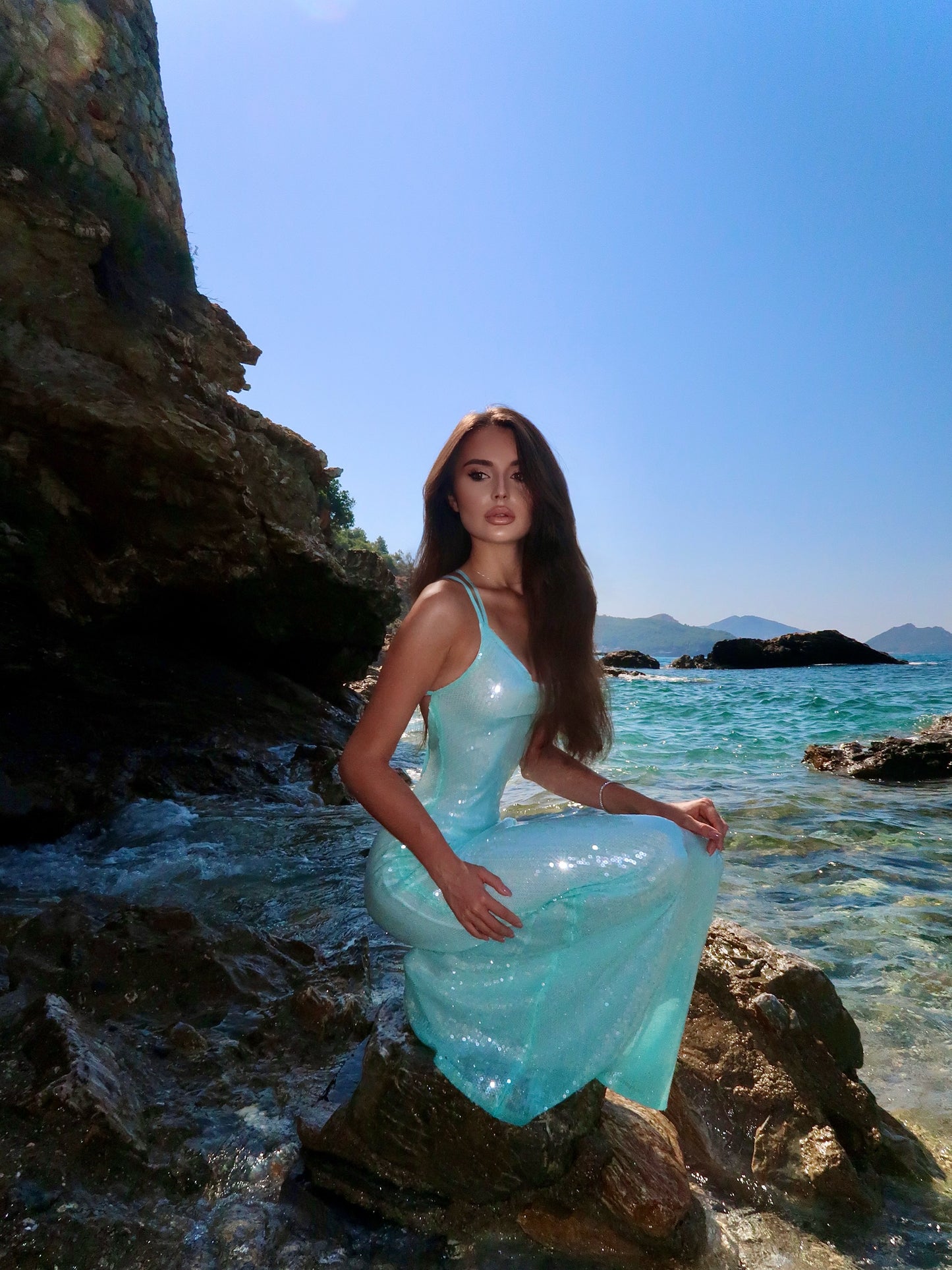 Sequin Mermaid Gown with Crisscross Open Back