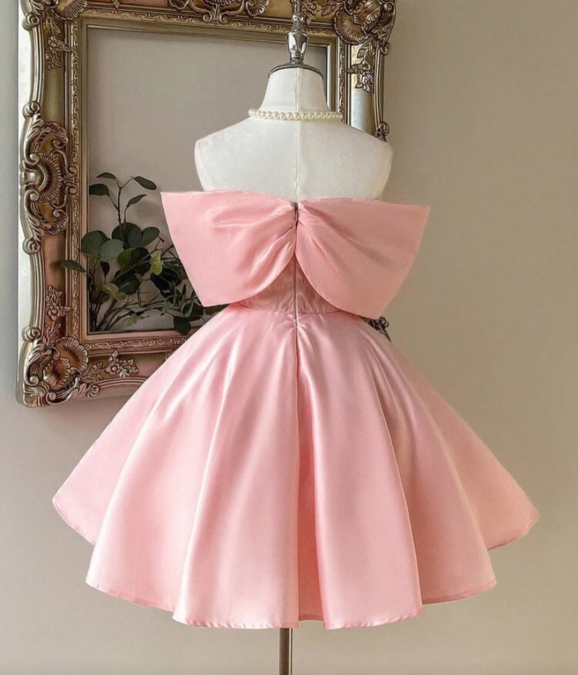 Butterfly Bowknot Off-the-Shoulder Mini Dress