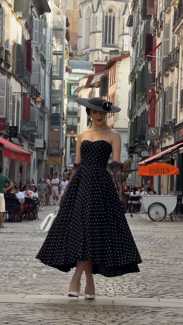 Strapless Sweetheart Polka Dot High-Low Dress