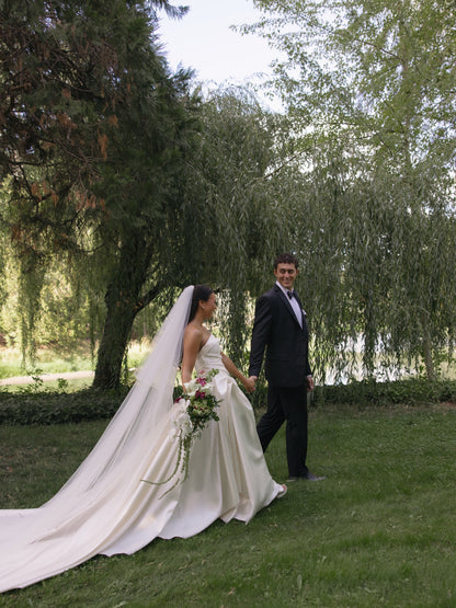 Strapless Ruched Bodice A-Line Wedding Dress