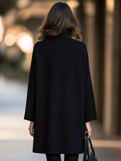 High Neck A-Line Knit Mini Dress