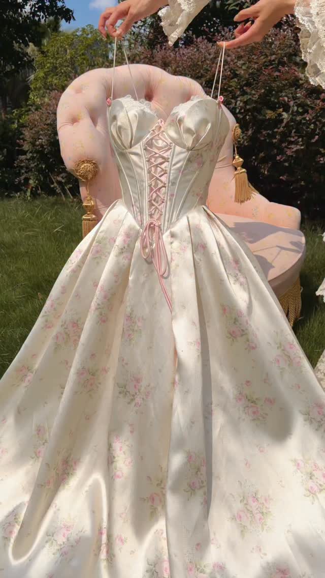 Floral Corset Maxi Dress with Spaghetti Straps