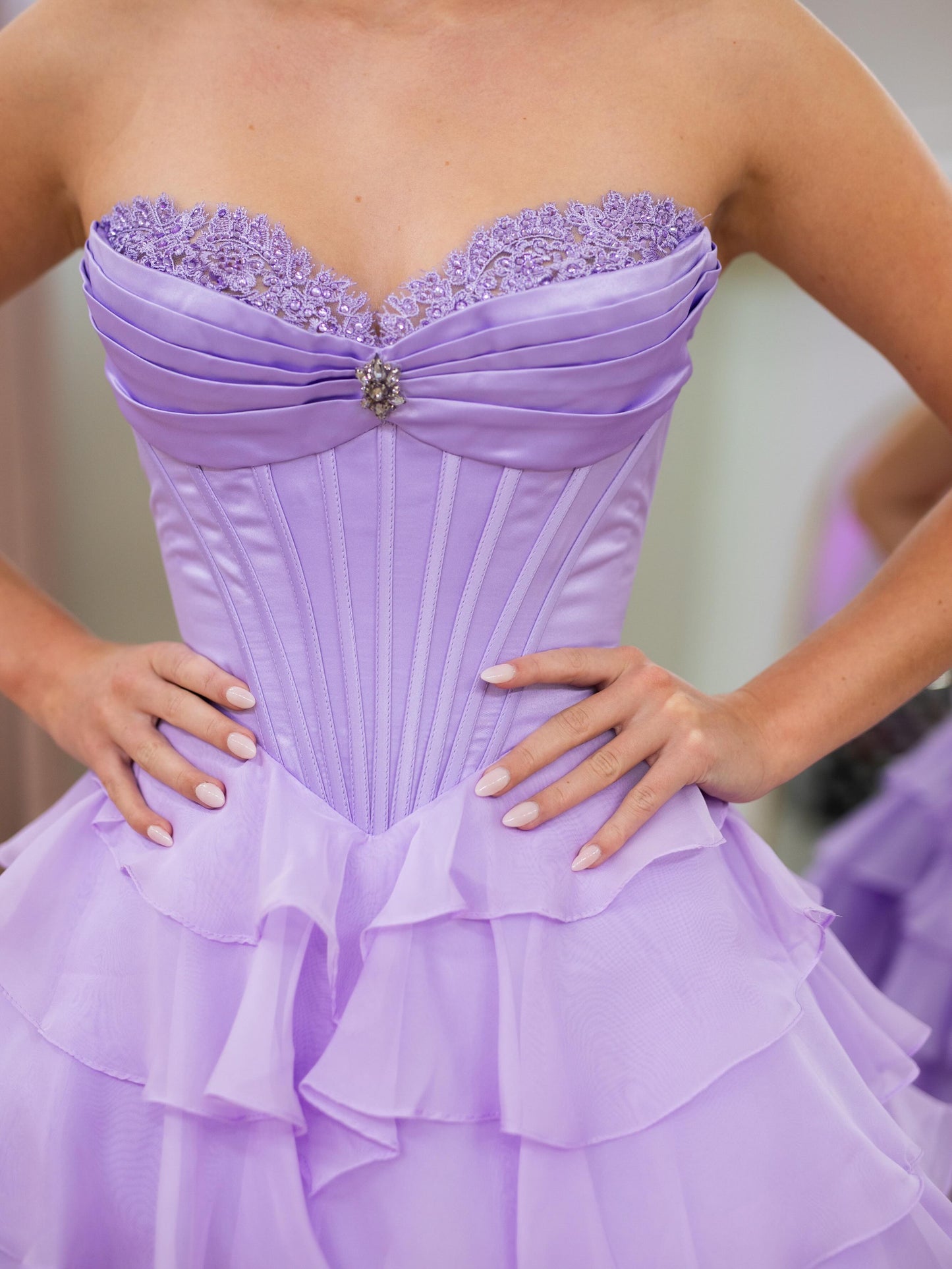 Strapless Corset Tiered Ruffle Mini Dress